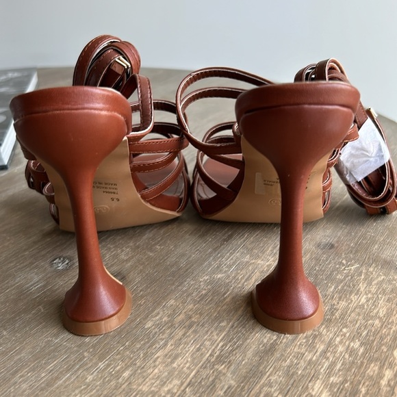 Cape Robbin Sexy Lace Up Wrap High Flared Heels Square Open Toe Size 6.5 NEW - Picture 9 of 12